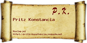 Pritz Konstancia névjegykártya